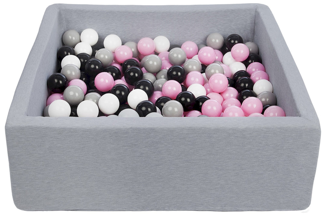 Soft Jersey ball pit with 200 balls, 90x90 cm