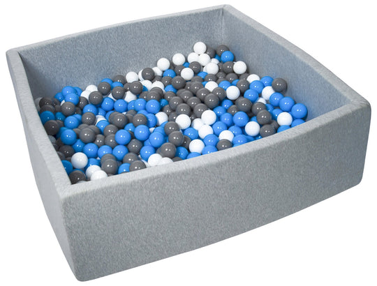 Soft Jersey ball pit with 600 balls, 120x120 cm