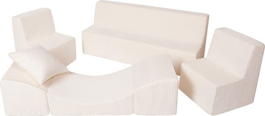 Soft Foam Furniture Set: 2xChair+Sofa+Coach for Kids, Children,Comfy, Relax,Play, corduroy fabric