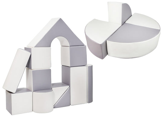Castle + wheel set of 15 large foam blocks