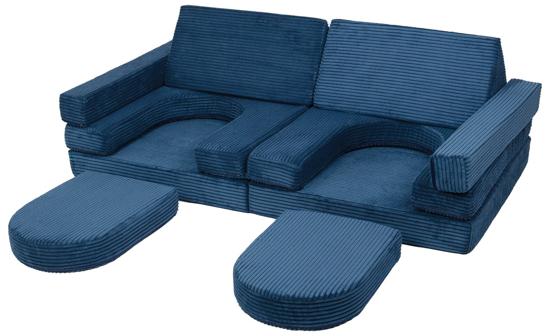 Modular sofa bed, multifunctional foam blocks, car with steering wheel