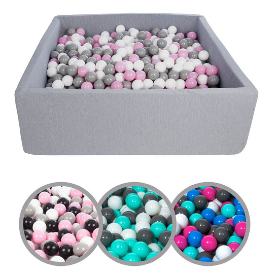 Soft Jersey ball pit with 900 balls, 120x120 cm