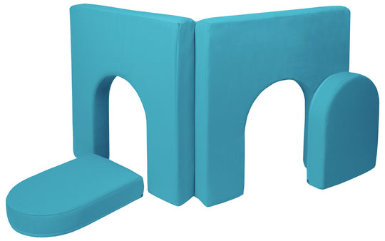 Modular sofa bed, multifunctional foam blocks, car with steering wheel