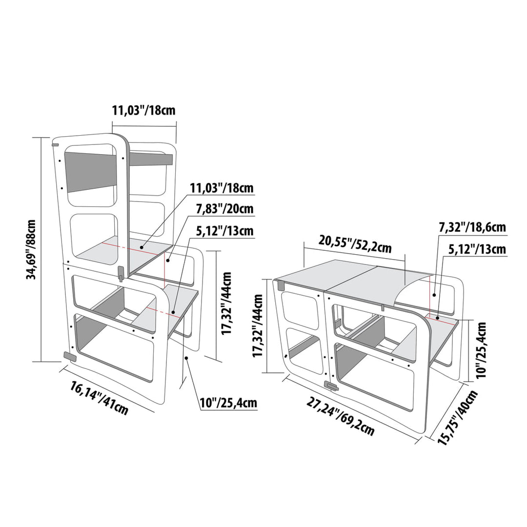 2in1 Kitchen Tower / Table &amp; Chair