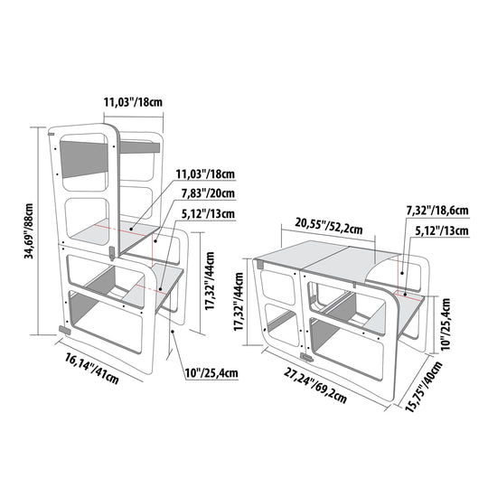 2in1 Kitchen Tower / Table &amp; Chair