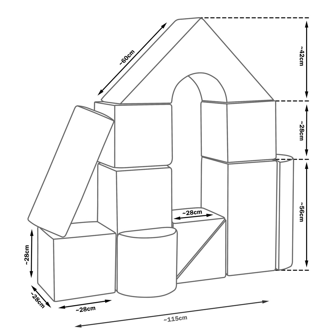 Castle set of 11 large foam blocks