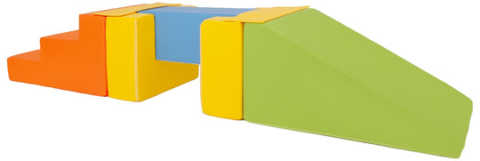 Footbridge + slide set of 5 large foam blocks