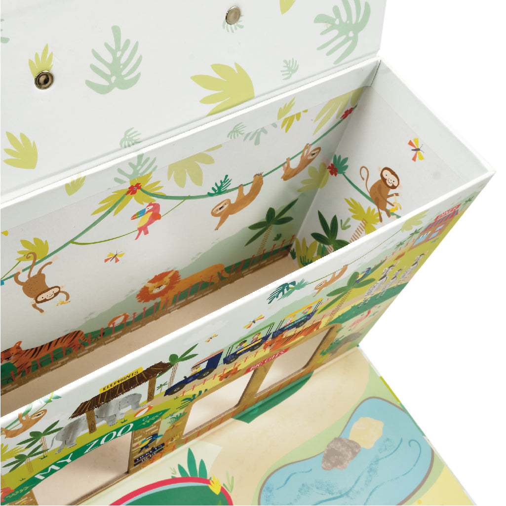Playbox with Wooden Pieces - Jungle &amp; Zoo