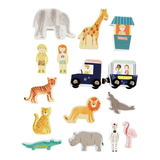 Playbox with Wooden Pieces - Jungle &amp; Zoo