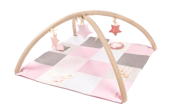 Kleine Baby Activiteitenmat met Bogen, 100x100 cm - Roze