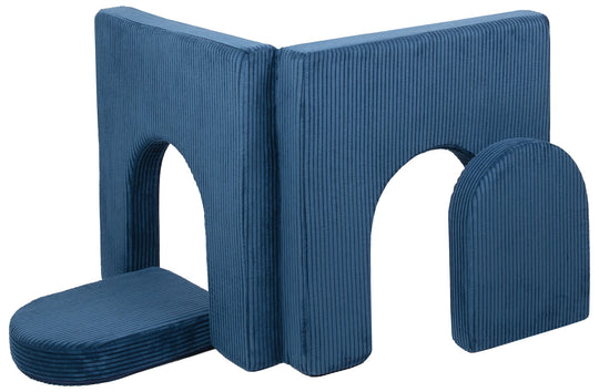 Modular sofa bed, multifunctional foam blocks, car with steering wheel