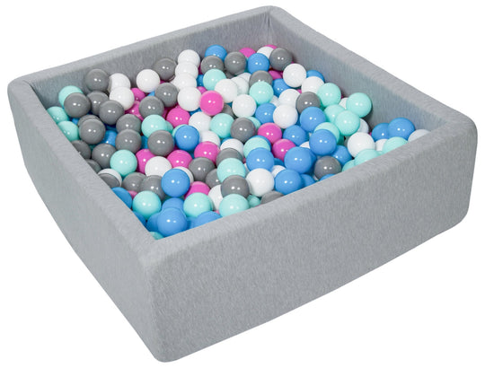 Soft Jersey ball pit with 450 balls, 90x90 cm