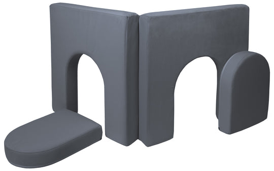 Modular sofa bed, multifunctional foam blocks, car with steering wheel