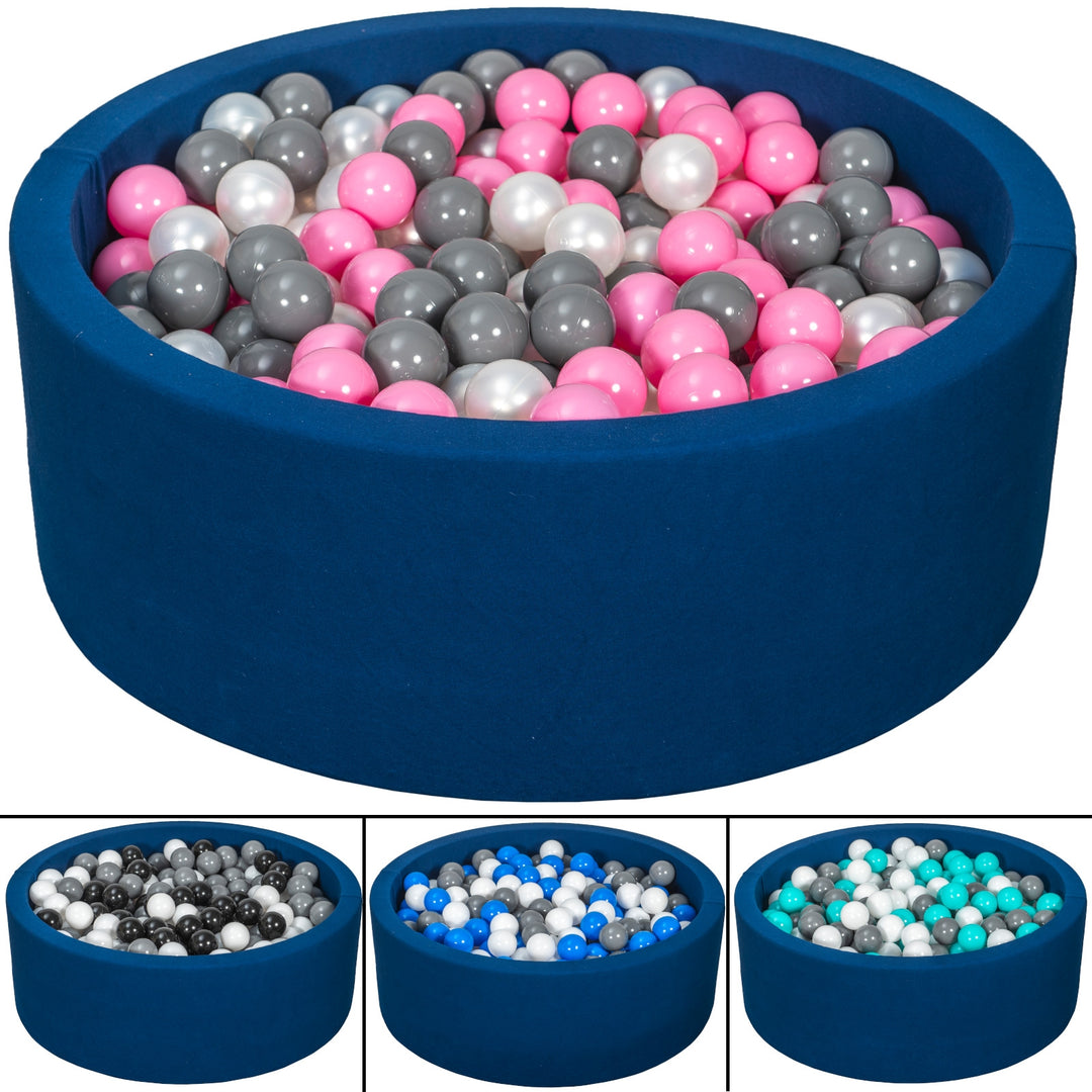 Soft Jersey ball pit with 450 balls, navy