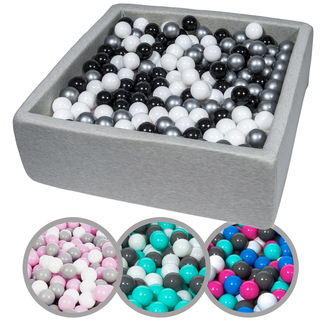 Soft Jersey ball pit with 450 balls, 90x90 cm