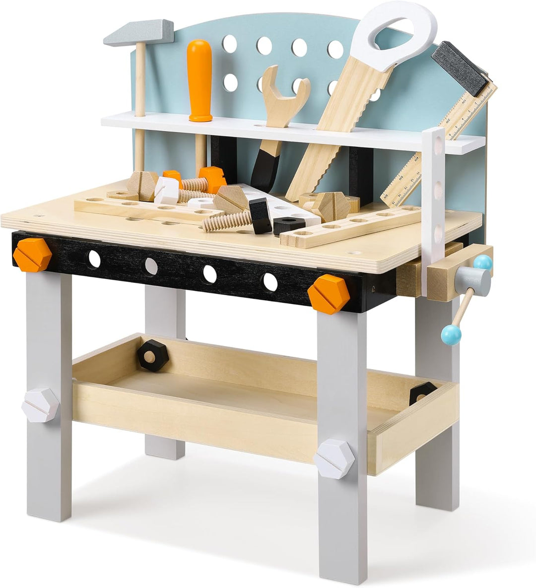 Kleine Houten Werkbank voor Kinderen – 32-delige Set