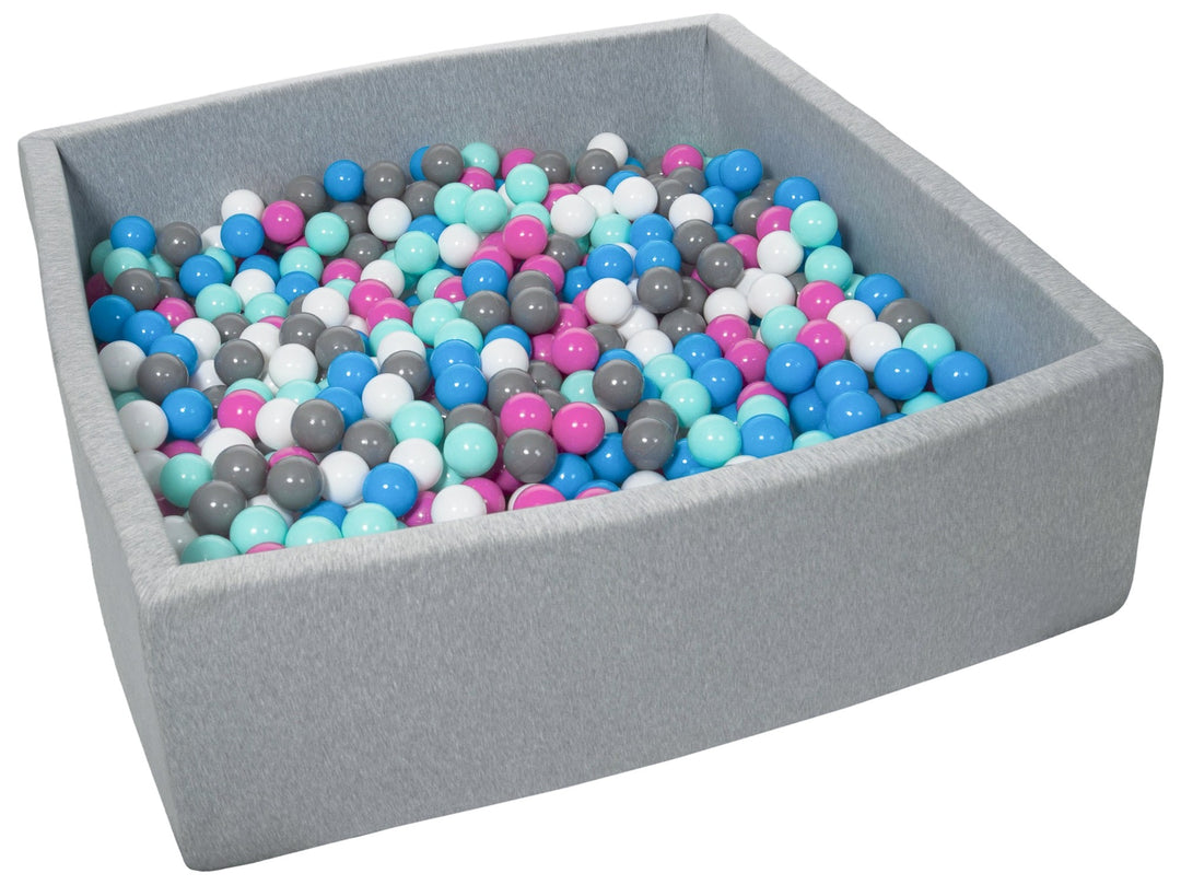 Soft Jersey ball pit with 900 balls, 120x120 cm