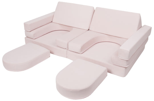 Modular sofa bed, multifunctional foam blocks, car with steering wheel