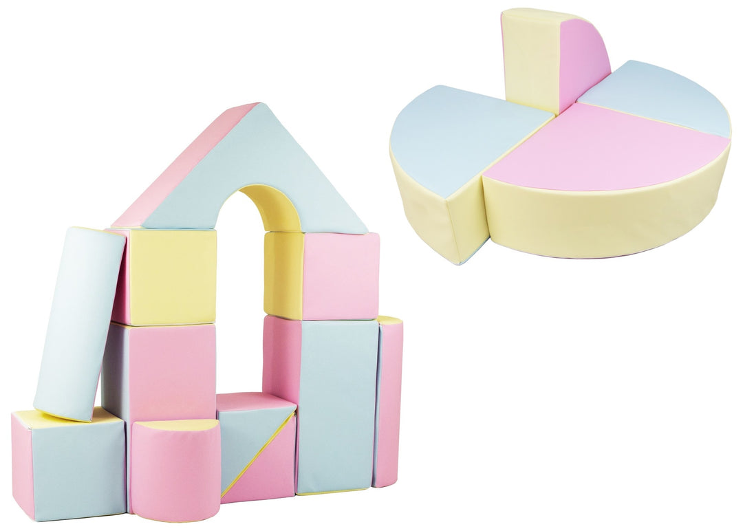 Castle + wheel set of 15 large foam blocks