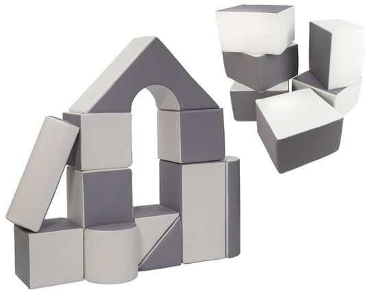 Castle + cubes set of 17 large foam blocks