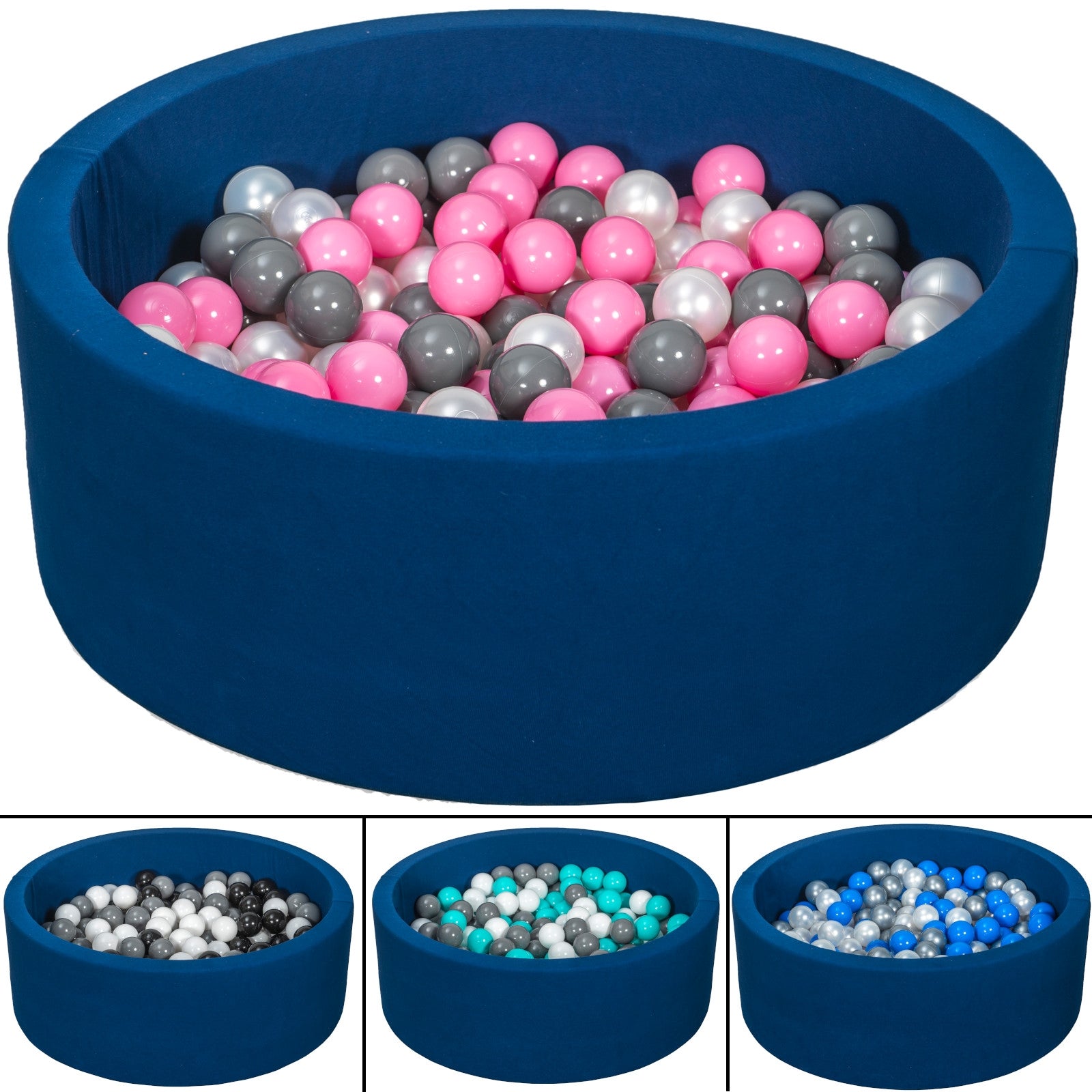 Soft Jersey ball pit with 200 balls, navy