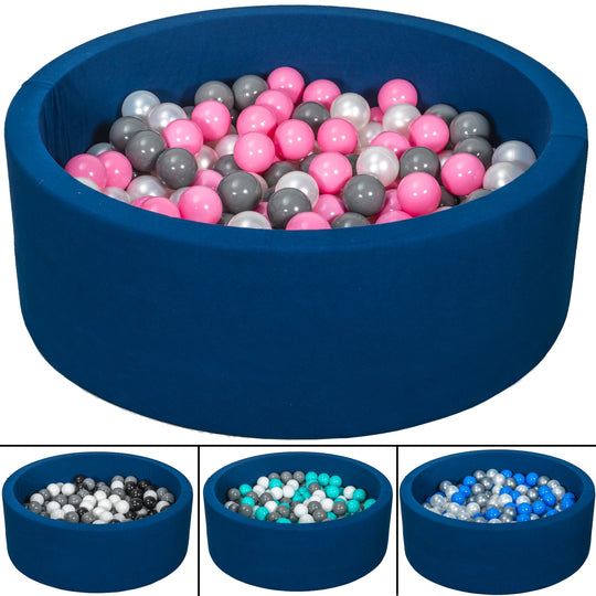 Soft Jersey ball pit with 200 balls, navy