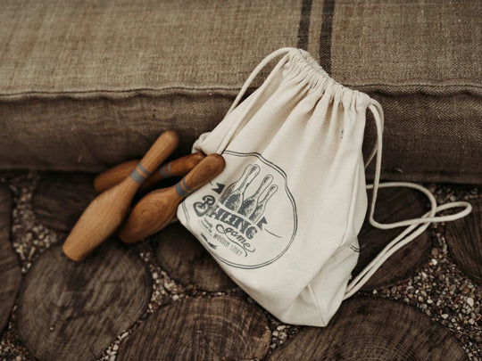 Houten bowlingkegels - natuurlijk