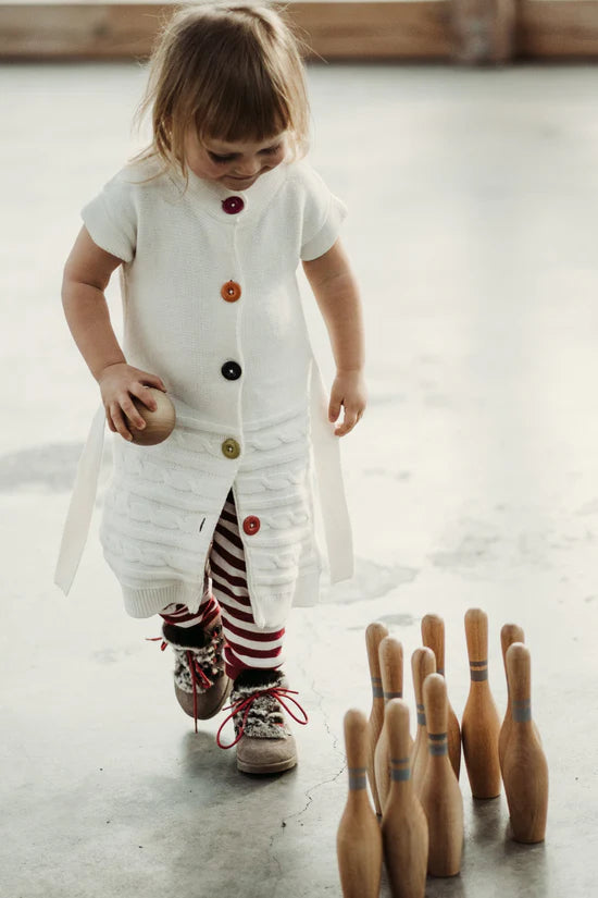 Houten bowlingkegels - natuurlijk