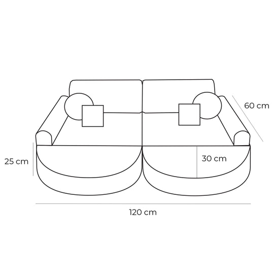 Medium Modular Sofa for Kids - Slimcord Forrest Plus