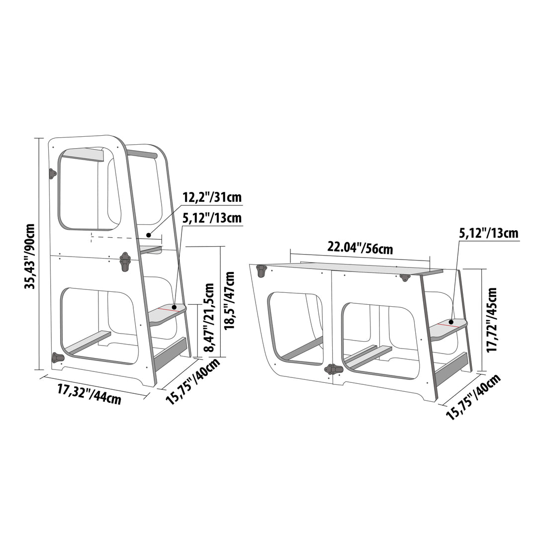 Transformable Kitchen Tower / Table &amp; Chair