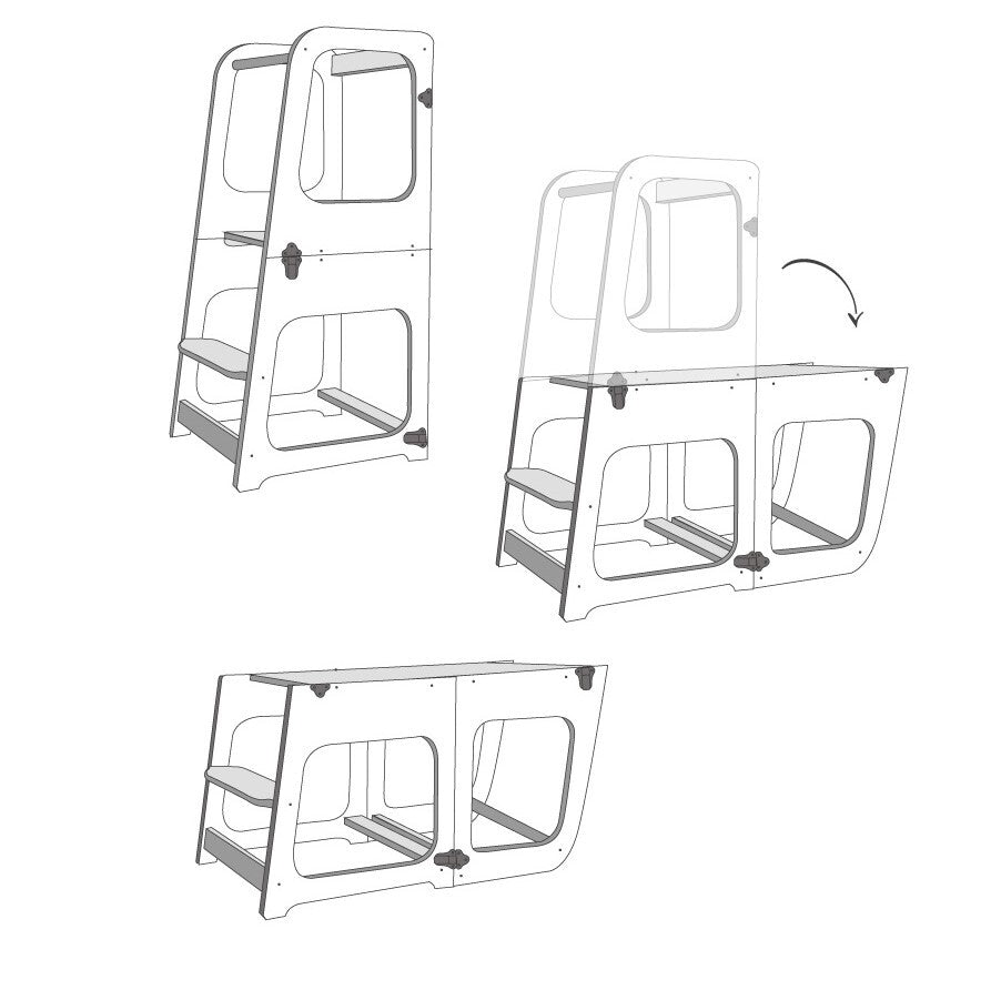 Transformable Kitchen Tower / Table &amp; Chair