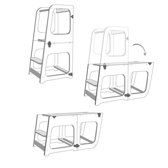 Transformable Kitchen Tower / Table &amp; Chair