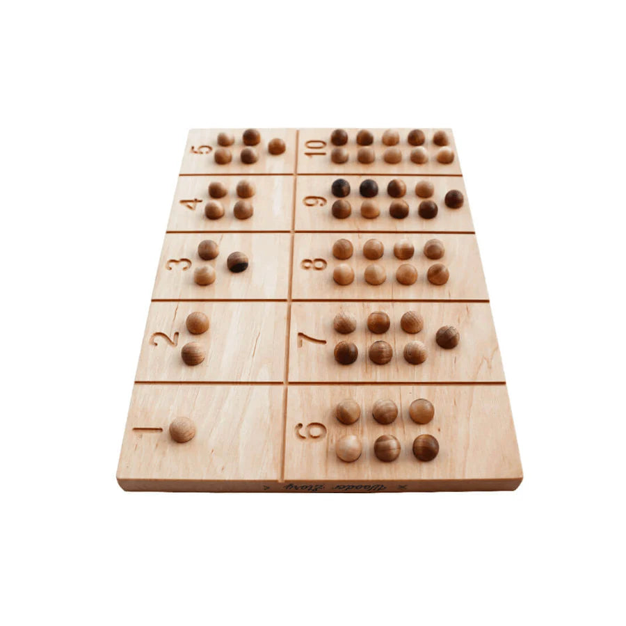Houten Montessori-getallenbord