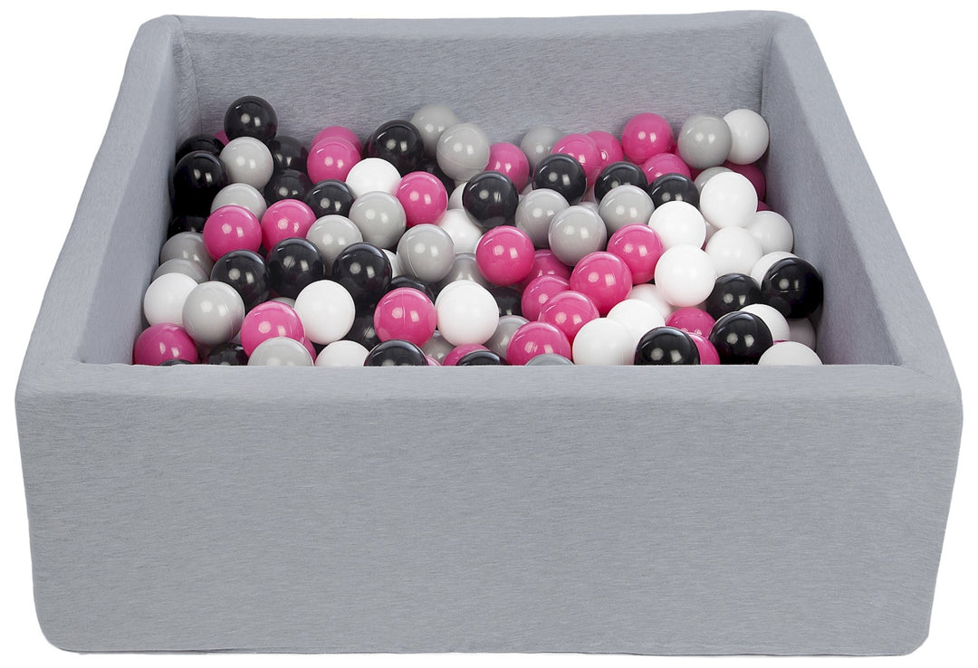 Soft Jersey ball pit with 200 balls, 90x90 cm