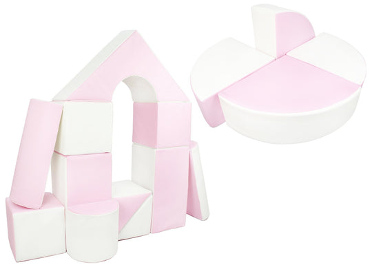 Castle + wheel set of 15 large foam blocks