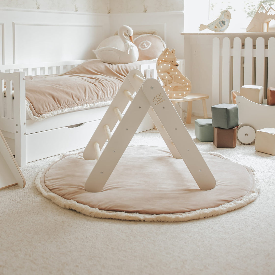 Ladder With a Slide-Climbing Wall - White