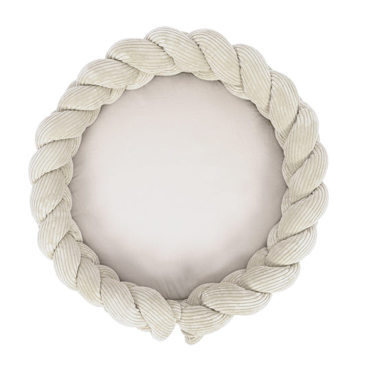 Baby Nest &amp; Play Mat With Crib Bumper Braid - Ecru