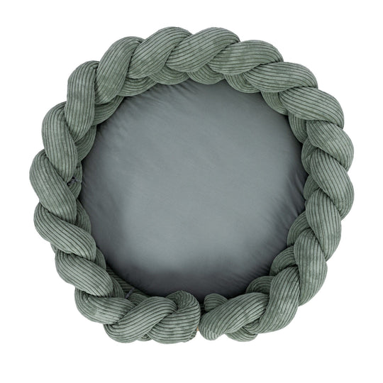 Baby Nest &amp; Play Mat With Crib Bumper Braid - Olive Green