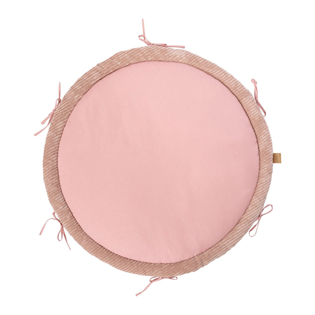 Baby Nest &amp; Play Mat With Crib Bumper Braid - Powder Pink