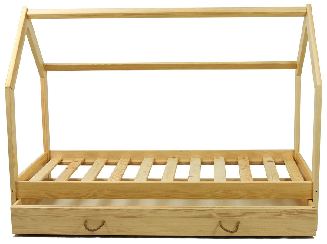 Wooden bed, Scandinavian style 160x80 +drawer