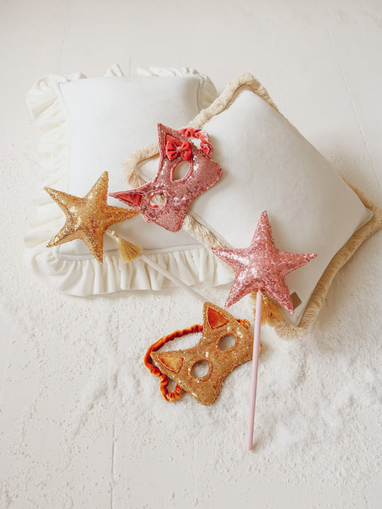 Cat Mask - Gold Sequins
