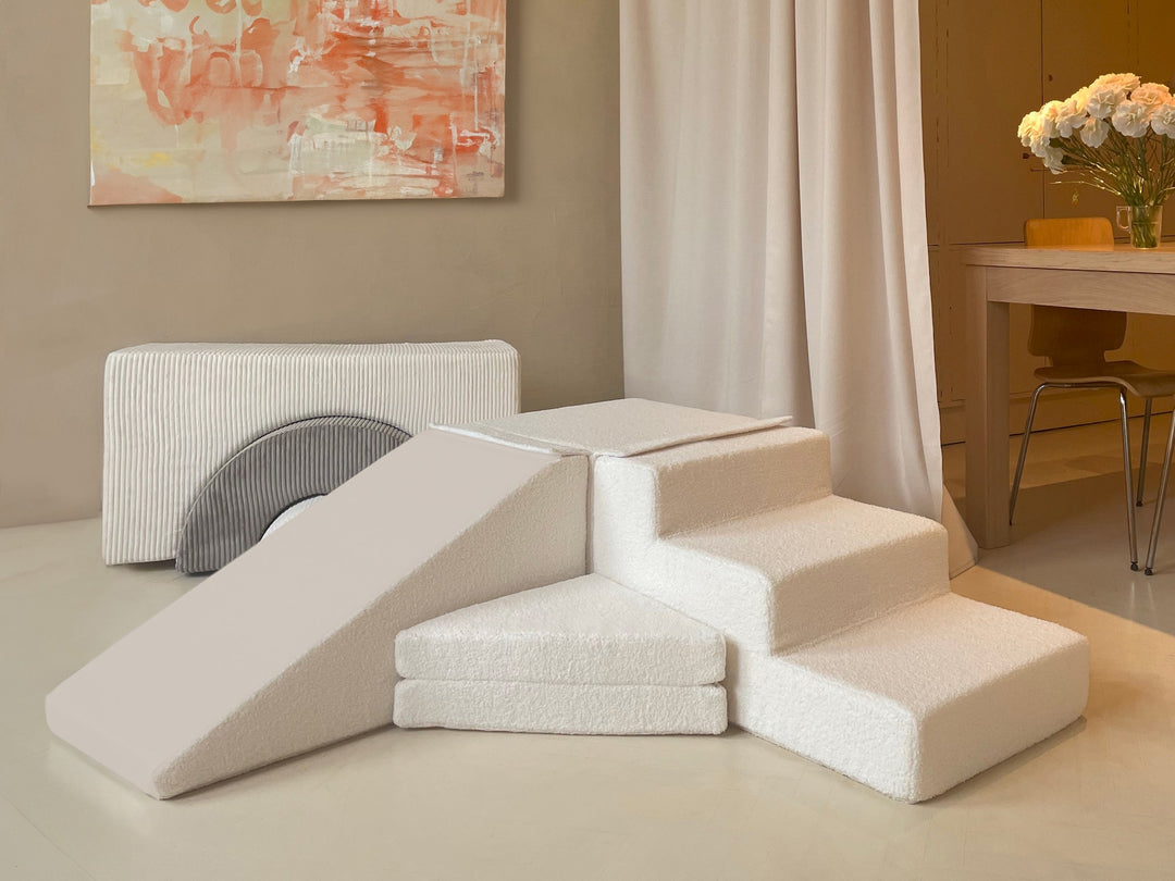 Bouclé slide set of 4 large foam blocks
