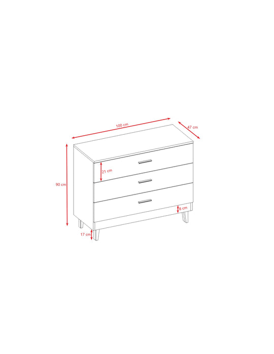 Chest of Drawers Kubi - White