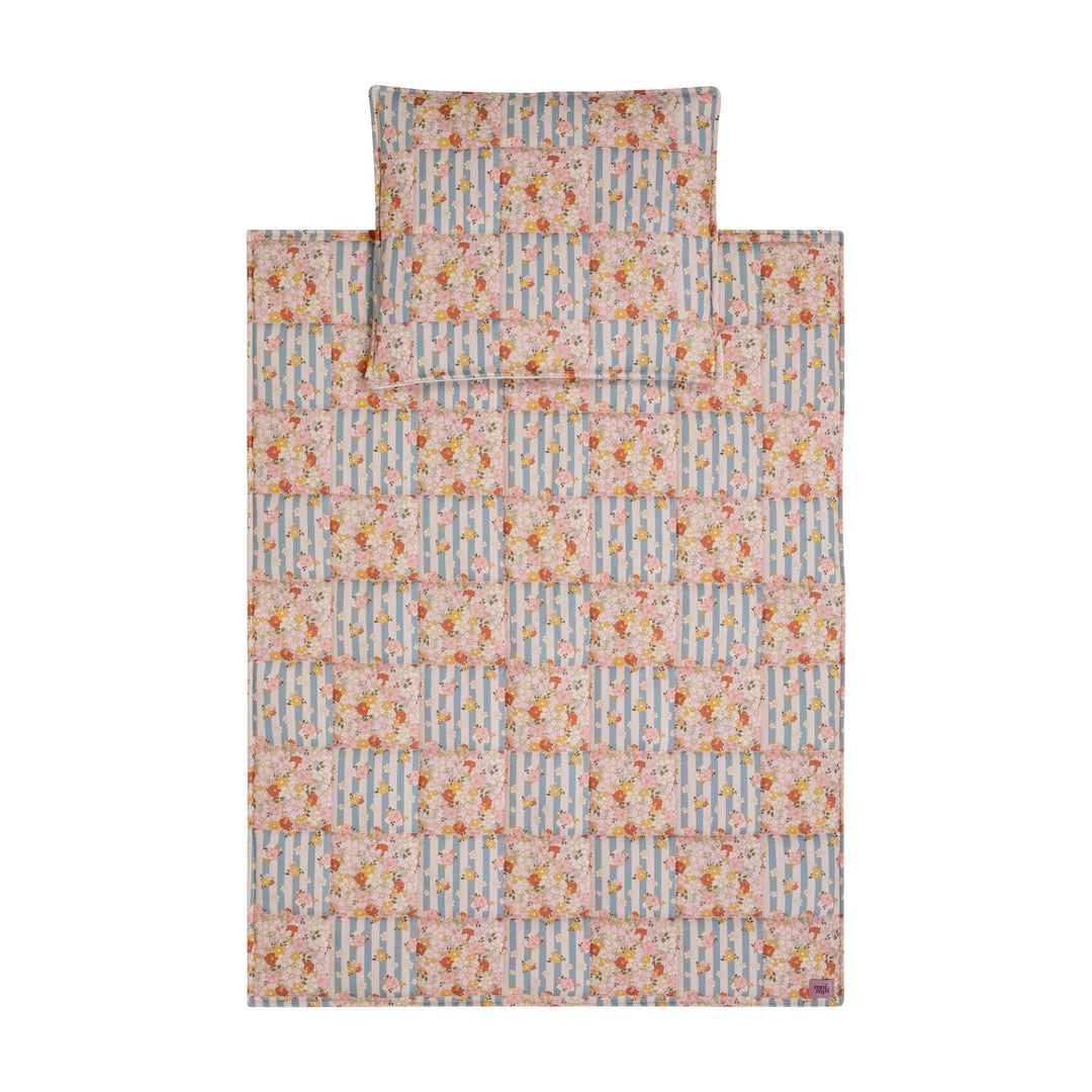 Cotton Quilted Patchwork Blanket + Pillow Set Large - Summer Garden