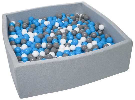 Soft Jersey ball pit with 1200 balls, 120x120 cm