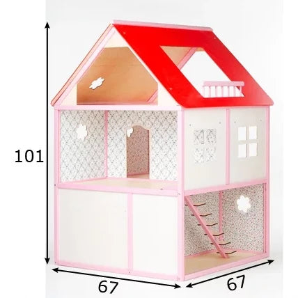Houten Poppenhuis Roosi Villa - Roze