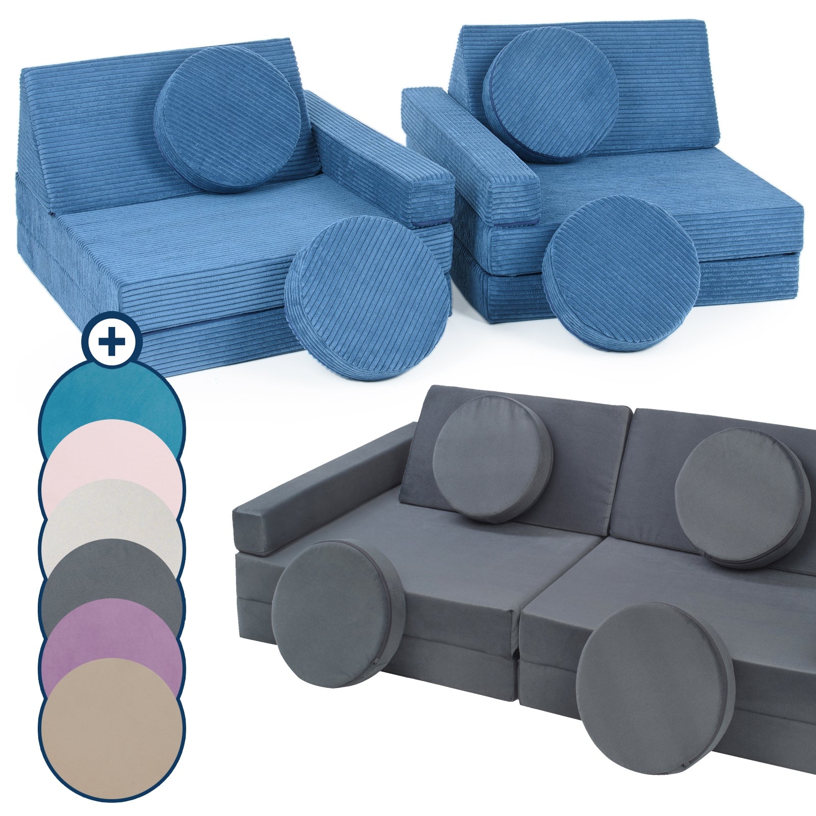 Modular kids sofa, foam blocks