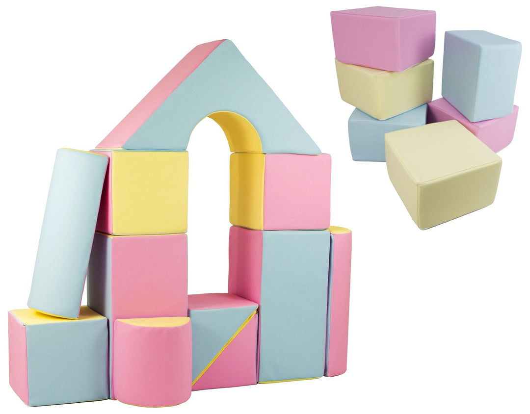 Castle + cubes set of 17 large foam blocks
