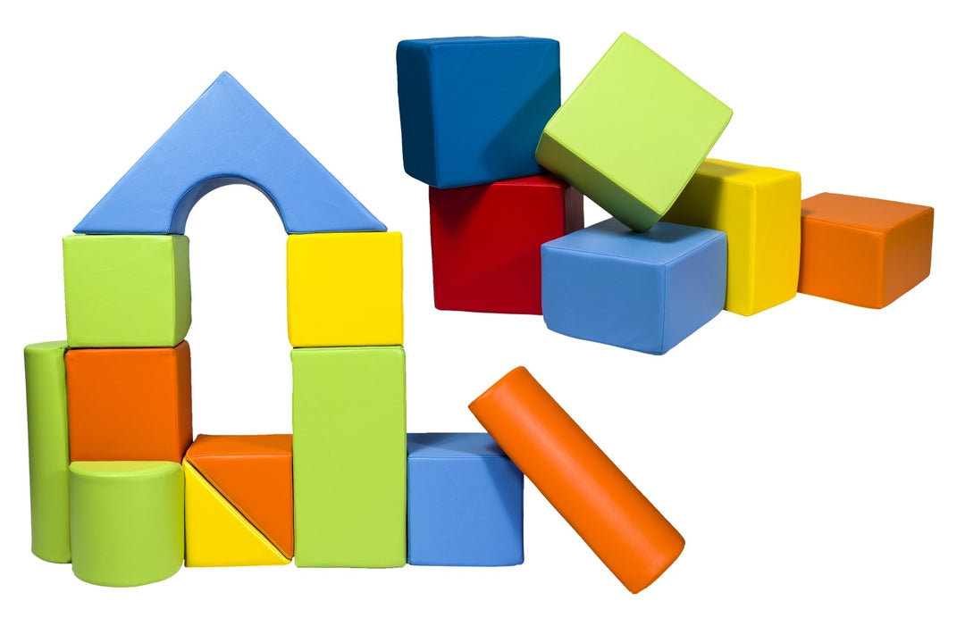 Castle + cubes set of 17 large foam blocks