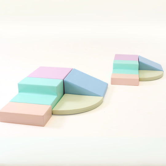 Soft Play 5 Foam Block Set - Light Pastel Corner Climber